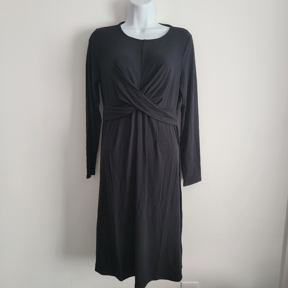 NWT J. JILL black front wrap dress - Picture 2 of 10